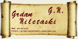Grdan Miletaški vizit kartica